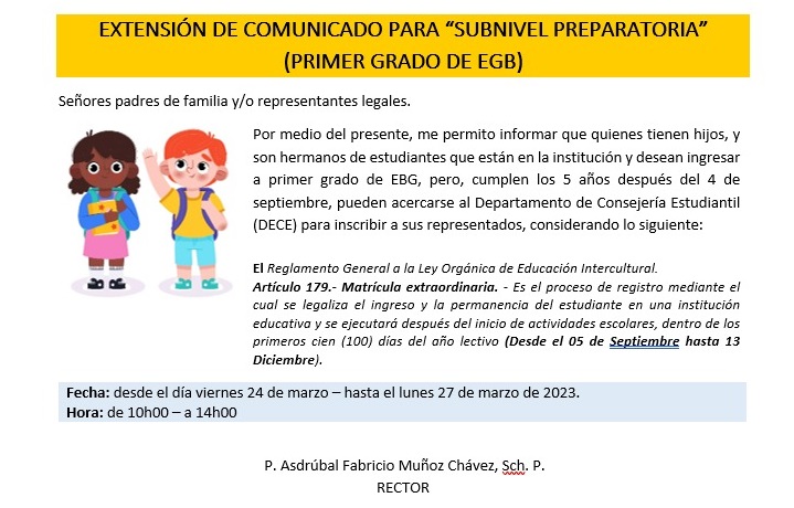 ADMISIONES – FASE 1 PARA PERIODO LECTIVO 2023-2024